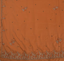Load image into Gallery viewer, Sanskriti Vintage Indian Saree Art Silk Hand Beaded Peach Craft Fabric Sari
