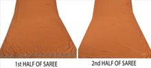 Load image into Gallery viewer, Sanskriti Vintage Indian Saree Art Silk Hand Beaded Peach Craft Fabric Sari
