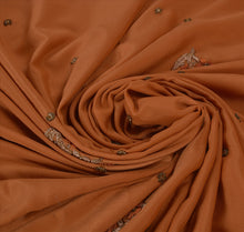 Load image into Gallery viewer, Sanskriti Vintage Indian Saree Art Silk Hand Beaded Peach Craft Fabric Sari
