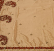 Load image into Gallery viewer, Antique Vintage Indian Saree Art Silk Hand Embroidery Craft Fabric Sari
