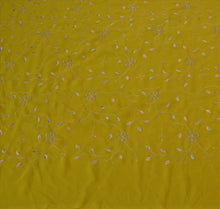 Load image into Gallery viewer, Sanskriti Vintage Antique Indian Saree Georgette Embroidery Green Craft Fabric Sari

