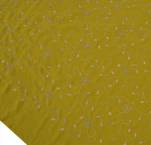 Load image into Gallery viewer, Sanskriti Vintage Antique Indian Saree Georgette Embroidery Green Craft Fabric Sari
