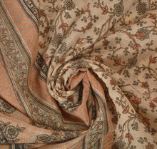 Load image into Gallery viewer, Sanskriti Vintage Indian Saree Art Silk Printed Cream Craft Fabric Sari
