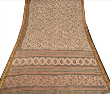 Load image into Gallery viewer, Sanskriti Vintage Indian Saree Art Silk Printed Cream Craft Fabric Sari
