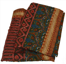 Load image into Gallery viewer, Antique Vintage Indian Saree Georgette Hand Embroidery Craft Fabric Sari
