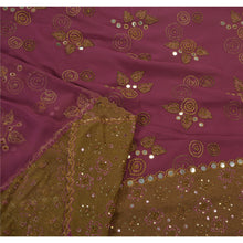Load image into Gallery viewer, Sanskriti Vintage Purple Saree Georgette Hand Beaded Craft Fabric Premium Cultural Ari
