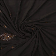 Load image into Gallery viewer, Saree Art Silk Hand Beaded Black Fabric Premium Ethnic Sari
