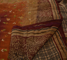 Load image into Gallery viewer, Vintage Indian Saree 100% Pure Crepe Silk Hand Beaded Multi Craft Fabric Sari
