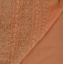Load image into Gallery viewer, Sanskriti Vintage Indian Saree Georgette Hand Embroidery Peach Craft Fabric Sari
