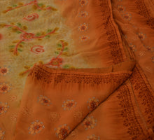 Load image into Gallery viewer, Antique Vintage Indian Saree 100% Pure Georgette Silk Embroidery Fabric Sari
