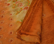 Load image into Gallery viewer, Antique Vintage Indian Saree 100% Pure Georgette Silk Embroidery Fabric Sari
