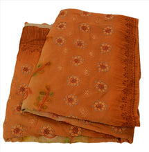 Load image into Gallery viewer, Antique Vintage Indian Saree 100% Pure Georgette Silk Embroidery Fabric Sari
