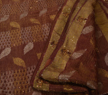 Load image into Gallery viewer, Vintage Indian Saree 100% Pure Silk Hand Beaded Woven Craft Fabric Cultural Sari
