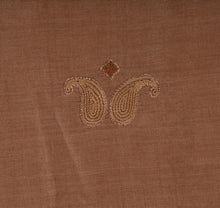 Load image into Gallery viewer, Antique Vintage Indian Saree 100% Pure Silk Brown Hand Beaded Fabric Sari
