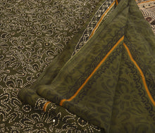 Load image into Gallery viewer, Antique Vintage Indian Saree Georgette Hand Embroidery Craft Fabric Kantha Sari
