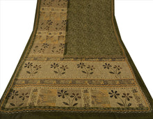 Load image into Gallery viewer, Antique Vintage Indian Saree Georgette Hand Embroidery Craft Fabric Kantha Sari
