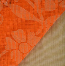 Load image into Gallery viewer, Antique Vintage Indian Saree Art Silk Hand Beaded Woven Orange Craft Fabric Sari
