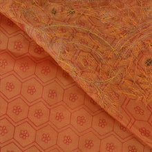 Load image into Gallery viewer, Sanskriti Vintage Indian Saree Art Silk Hand Embroidery Orange Fabric Sari With Blouse
