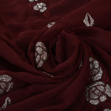 Load image into Gallery viewer, Sanskriti Vintage Indian Saree Georgette Hand Embroidery Craft Fabric Sari Gota
