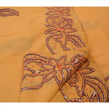 Load image into Gallery viewer, Sanskriti Vintage Indian Saree Art Silk Hand Beaded Saffron Fabric Sari Sequins
