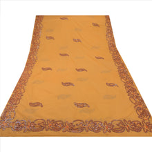 Load image into Gallery viewer, Sanskriti Vintage Indian Saree Art Silk Hand Beaded Saffron Fabric Sari Sequins
