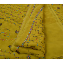 Load image into Gallery viewer, Sanskriti Vintage Antique Indian Saree Georgette Hand Embroidery Green Fabric Sari Sequins
