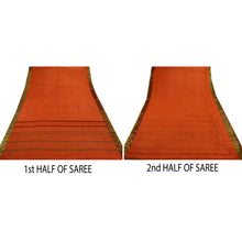 Load image into Gallery viewer, Sanskriti Vintage Indian Saree 100% Pure Cotton Woven Orange Craft Fabric Sari
