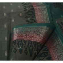 Load image into Gallery viewer, Sanskriti Vintage Indian Saree Art Silk Green Woven Painted Craft Fabric Sari
