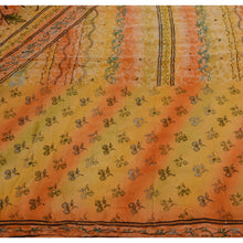 Load image into Gallery viewer, Sanskriti Vintage Indian Saree Crepe Silk Hand Beaded Craft Fabric Sari Kundan
