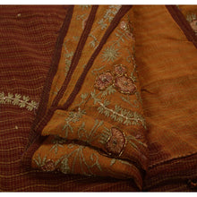 Load image into Gallery viewer, Vintage Indian Saree Georgette Hand Beaded Woven Fabric Cultural Sari Glass
