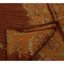 Load image into Gallery viewer, Vintage Indian Saree Georgette Hand Beaded Woven Fabric Cultural Sari Glass

