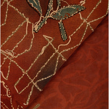 Load image into Gallery viewer, Antique Vintage Saree Pure Georgette Silk Hand Embroidery Fabric Kantha Sari
