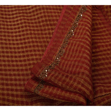 Load image into Gallery viewer, Vintage Indian Saree Georgette Hand Beaded Woven Fabric Cultural Sari Zari
