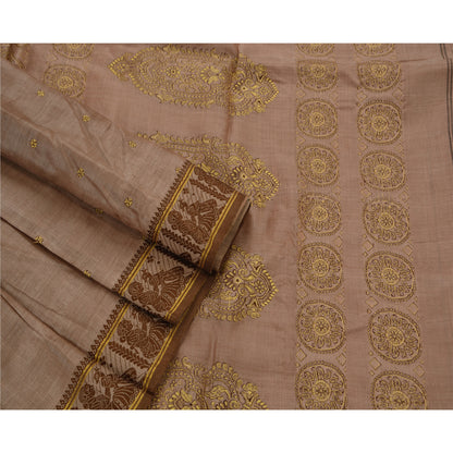 Sanskriti Vintage Indian Saree Silk Blend Woven Craft Sustainable Fabric Premium Sari
