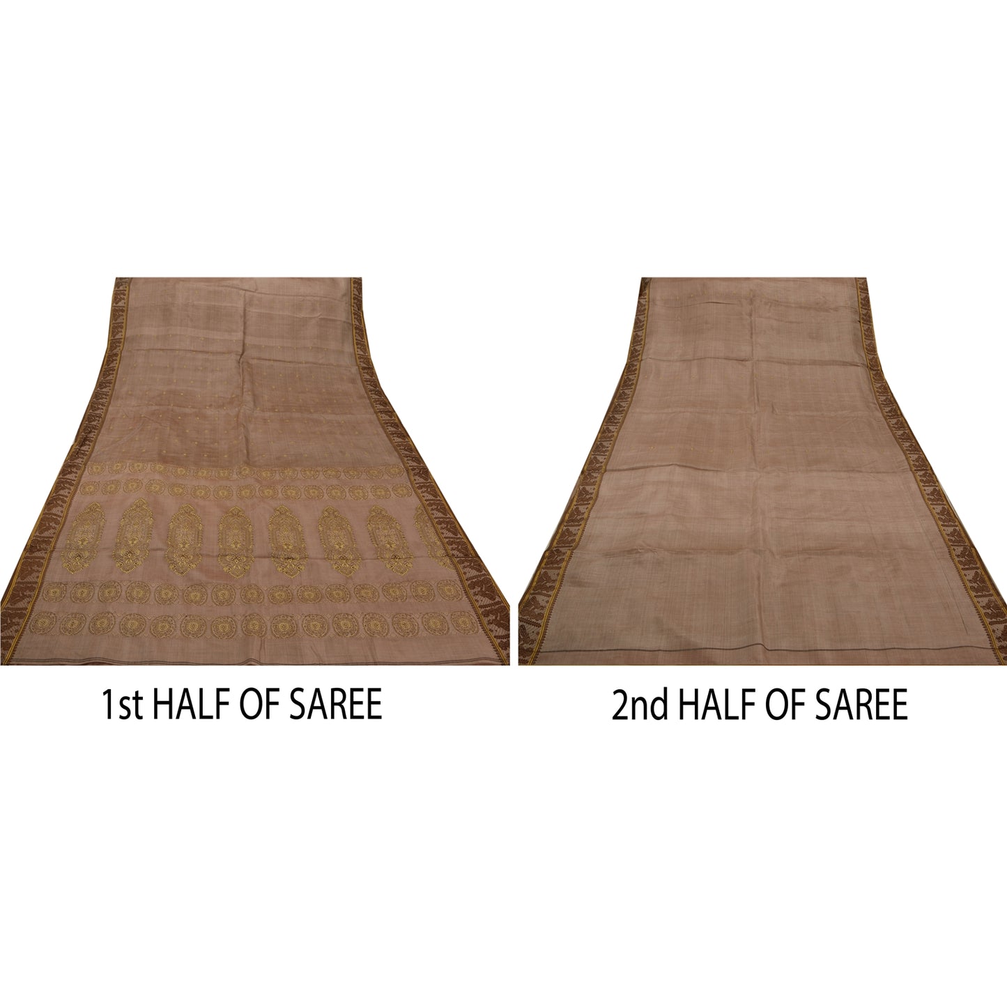 Sanskriti Vintage Indian Saree Silk Blend Woven Craft Sustainable Fabric Premium Sari