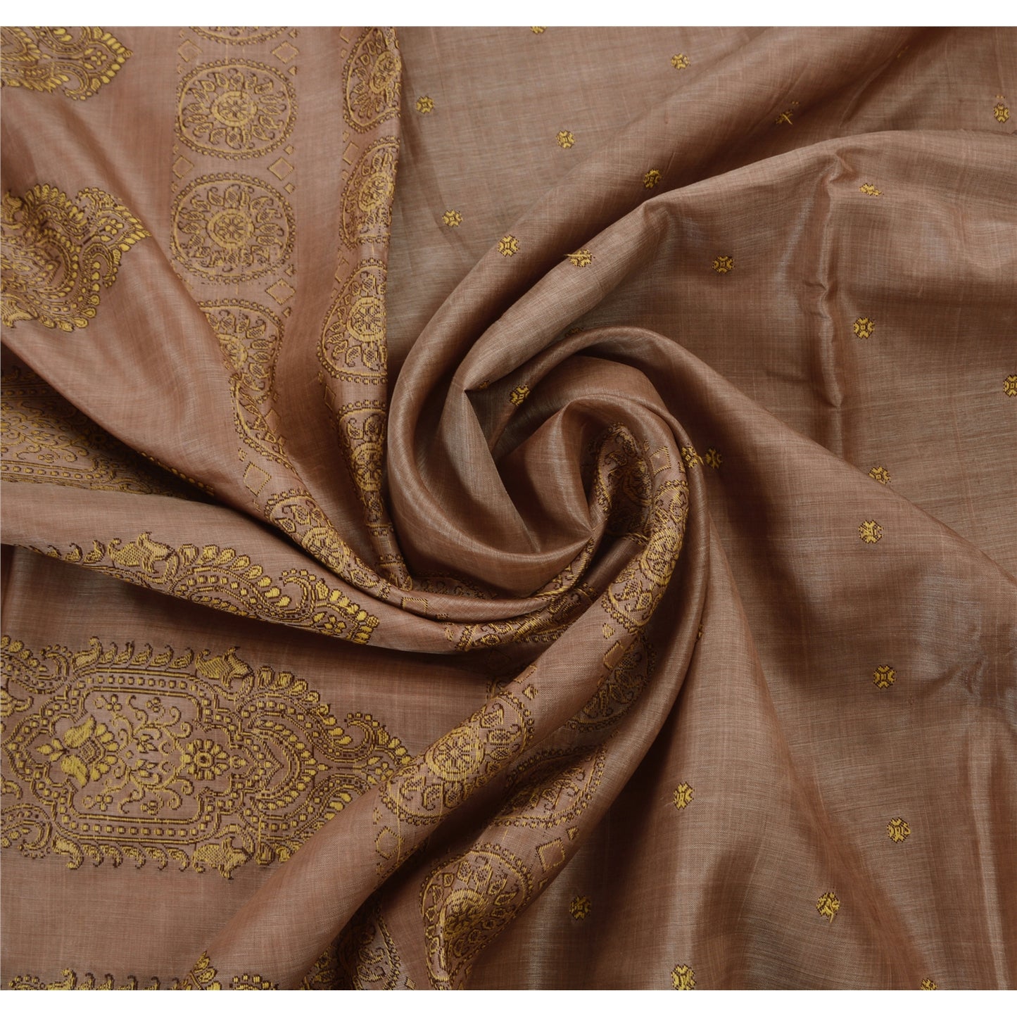 Sanskriti Vintage Indian Saree Silk Blend Woven Craft Sustainable Fabric Premium Sari