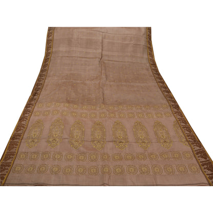 Sanskriti Vintage Indian Saree Silk Blend Woven Craft Sustainable Fabric Premium Sari