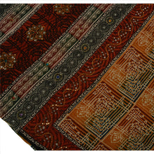 Load image into Gallery viewer, Vintage Indian Saree 100% Pure Crepe Silk Hand Beaded Fabric Sari Rhinestone

