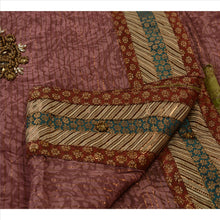 Load image into Gallery viewer, Vintage Indian Cultural Saree Georgette Pink Hand Beaded Fabric Sari Rhinestone
