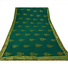 Load image into Gallery viewer, Sanskriti intage Indian Saree Georgette Hand Beaded Green Fabric Sari Sequins
