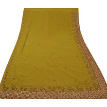 Load image into Gallery viewer, Sanskriti Vintage Green Saree Georgette Hand Beaded Green Fabric Premium Cultural Sari
