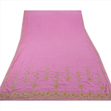 Load image into Gallery viewer, Sanskriti Vintage Indian Saree Georgette Hand Embroidery Pink Fabric Sari Zardozi
