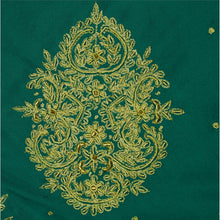 Load image into Gallery viewer, Sanskriti Vintage Indian Green Saree Art Silk Hand Beaded Fabric Cultural Sari Zardozi
