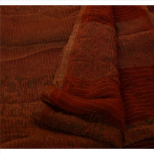 Load image into Gallery viewer, Sanskriti Vintage Indian Saree Silk Blend Woven Orange Craft Fabric Floral Sari
