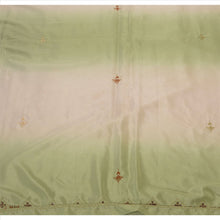 Load image into Gallery viewer, Antique Vintage Indian Saree Satin Silk Hand Embroidery Green Craft Fabric Sari
