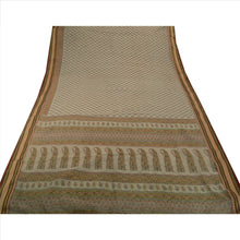 Load image into Gallery viewer, Sanskriti Vintage Indian Saree Cotton Printed Cream Craft Fabric Sari
