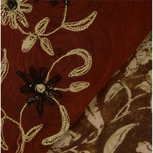 Load image into Gallery viewer, Sanskriti Vintage Indian Orange Saree 100% Pure Georgette Silk Hand Embroidered Fabric Sari
