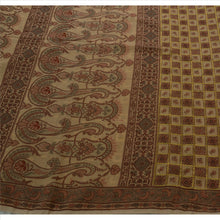 Load image into Gallery viewer, Sanskriti Vintage Indian Saree Art Silk Woven Cream Craft Fabric Sari Floral
