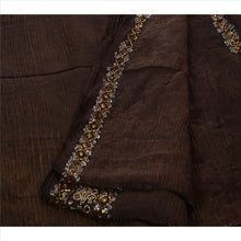 Load image into Gallery viewer, Sanskriti Vintage Indian Saree Silk Blend Hand Embroidery Woven Brown Fabric Sari Kundan
