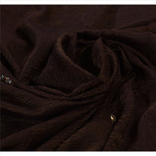 Load image into Gallery viewer, Sanskriti Vintage Indian Saree Silk Blend Hand Embroidery Woven Brown Fabric Sari Kundan
